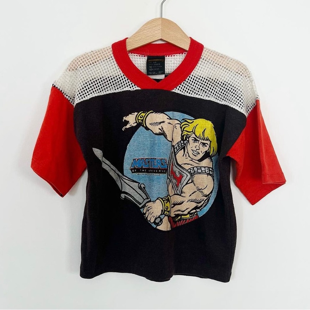 Vintage 1986 He-Man T, Size 5/6 (True to Size 15.5” sth, 14” ptp)